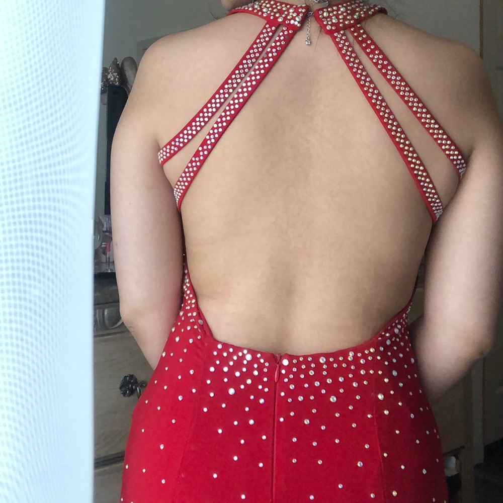 Prom Red Sequin Maxi Prom/ Homecoming Dress - Picture 3 of 4